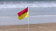 Beach Warning Flags to indicate the sea hazard on a sandy beach