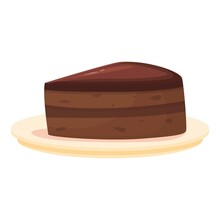 Chocolate Cake Icon Cartoon Vector. Austrian Food. Restaurant Menu