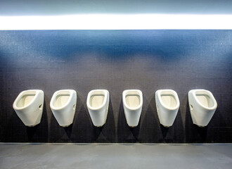 Canvas Print - typical urinals at a public restroom