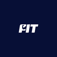 fitness logo design. vector illustration of text fit and muscle . modern logo design vector icon tem