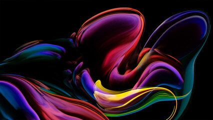 Wall Mural - Color design background, Gradient colorful abstract background, luxury abstract for a mobile screen concept, mobile screen, phone desktop and wallpaper, 3D rendering of silky and smooth oil paint ,
