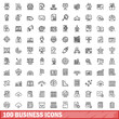 © ylivdesign - 100 business icons set. Outline illustration of 100 business icons vector set isolated on white background