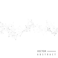 Poster - Connection dots and lines background. Minimal molecule background. Vector low poly design