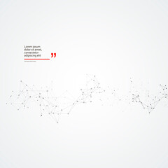 Poster - Connection dots and lines background. Minimal molecule background. Vector low poly design