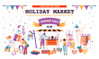 © Natalia - Holiday market. Bazaar sale retro banner with old furniture. Second Hand store. Selling clothes and antique accessories. Weekend shopping fair. Vector garage discount trading frame poster