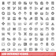 © ylivdesign - 100 internet icons set. Outline illustration of 100 internet icons vector set isolated on white background