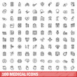 © ylivdesign - 100 medical icons set. Outline illustration of 100 medical icons vector set isolated on white background