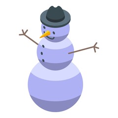 Canvas Print - Snowman icon isometric vector. Snow winter. Hat man