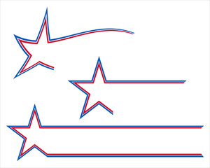 red, white, and blue star with stripes collection - vector illustration