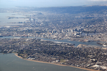 Aerial view of the City of Oakland, California