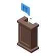 Copyright law tribune icon isometric vector. Protection legal. Digital right