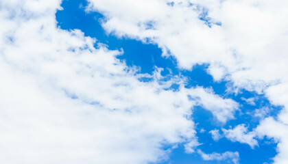 Wall Mural - white and blue scenic environment. cloudscape scenery, overcast over sky. fluffy clouds floating in 