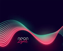 Wavy Neon Light Lines Display Background
