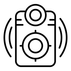 Sticker - Loud speaker icon outline vector. Dj music. Audio techno