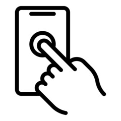 Wall Mural - Phone touch point icon outline vector. Digital screen. Smart click