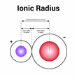 types of atomic radius of a chemical element. Ionic radius vector illustration isolated on white background