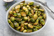 Crispy roasted brussel sprouts with balsamic vinegar