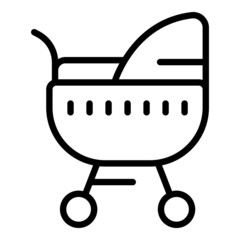 Poster - Baby crib icon outline vector. Infant care. Newborn sleep
