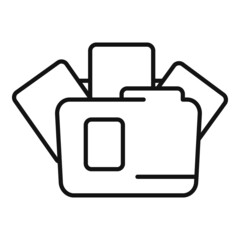 Poster - Folder idea icon outline vector. Business solution