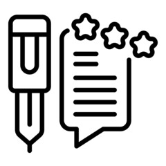 Poster - Review icon outline vector. Customer feedback. Online report