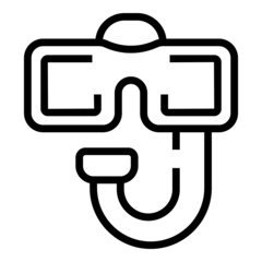 Sticker - Diving mask icon outline vector. Equipment center. Sport store