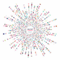 dna test chart infographic. vector chromosome research datum. genetic structure background for biote