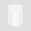 © realstockvector - Pouch bag with self adhesive label. Vector illustration. Font view. Can be use for template your design, presentation, promo, ad. EPS10.