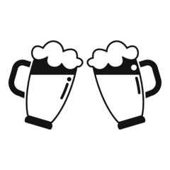 Sticker - Beer toast icon simple vector. Drink glass