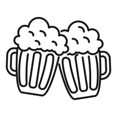 Wall Mural - Bar mug beer icon outline vector. Hand drink