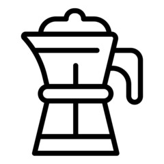 Wall Mural - Briki coffee pot icon outline vector. Machine cup. Drink bean