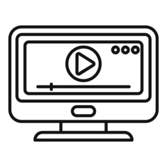 Canvas Print - Video player icon outline vector. Camera press