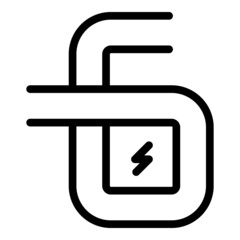 Sticker - Wire internet cable icon outline vector. Fiber optic. Network fibre