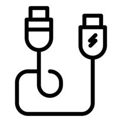 Sticker - Cable network icon outline vector. Optic fiber. Fibre wire