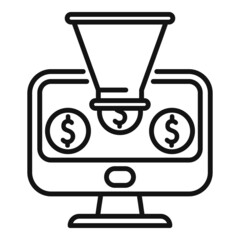 Wall Mural - Funnel audience icon outline vector. Strategy monetize