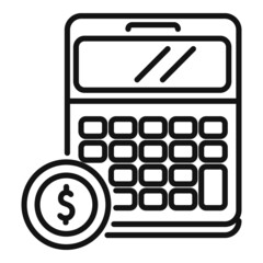 Wall Mural - Monetize calculator icon outline vector. Money conversion