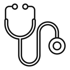 Canvas Print - Stethoscope icon outline vector. Heart medicine