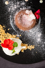 Sticker - chocolate fondant with ice cream