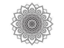Circle Pattern In The Form Of Mandala For Henna, Mehndi, Tattoos, Decorative Ornaments In Ethnic Oriental Style, Coloring Book Pages.