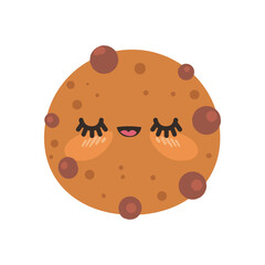 Canvas Print - flat kawaii chocolate cookie