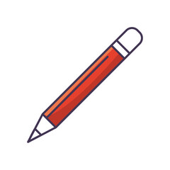 Sticker - flat red pencil design