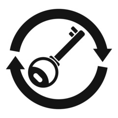 Sticker - Key password recovery icon simple vector. Web account