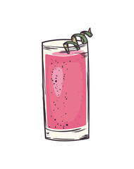 Poster - pink cocktail design