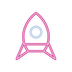 Sticker - flat neon rocket design