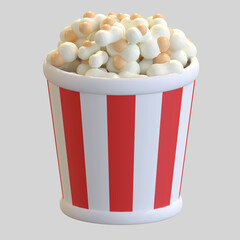 Wall Mural - popcorn icon 3d fast food illustration