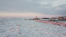 Ice Floes & Fishing Village In Nova Scotia In Winter (Arisaig)