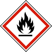 Flammable Symbol Label On White Background