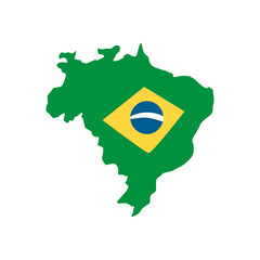 Wall Mural - flat brazil map design