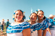 Girls with traditional clothes representing the culture of Latin America in a mountainous area of Rivas Nicaragua