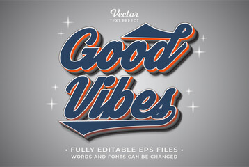 Wall Mural - good vibes text effect editable eps cc