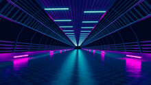 Sci-fi Corridor Path Way Futuristic Technology Abstract For Tech Titles And Background Design, 3d Rendering